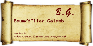 Baumüller Galamb névjegykártya
